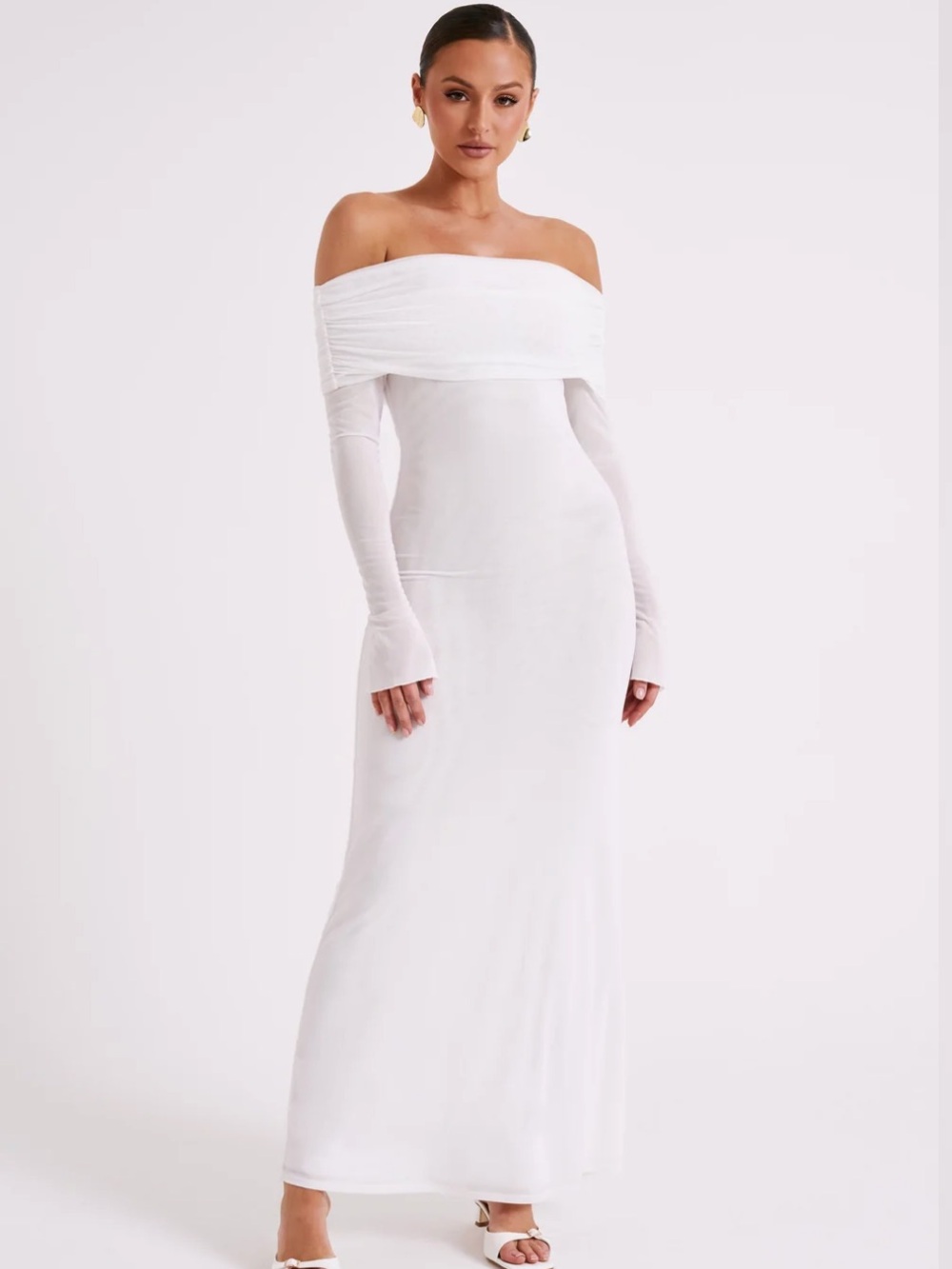 Meshki Josie off the shoulder mesh maxi